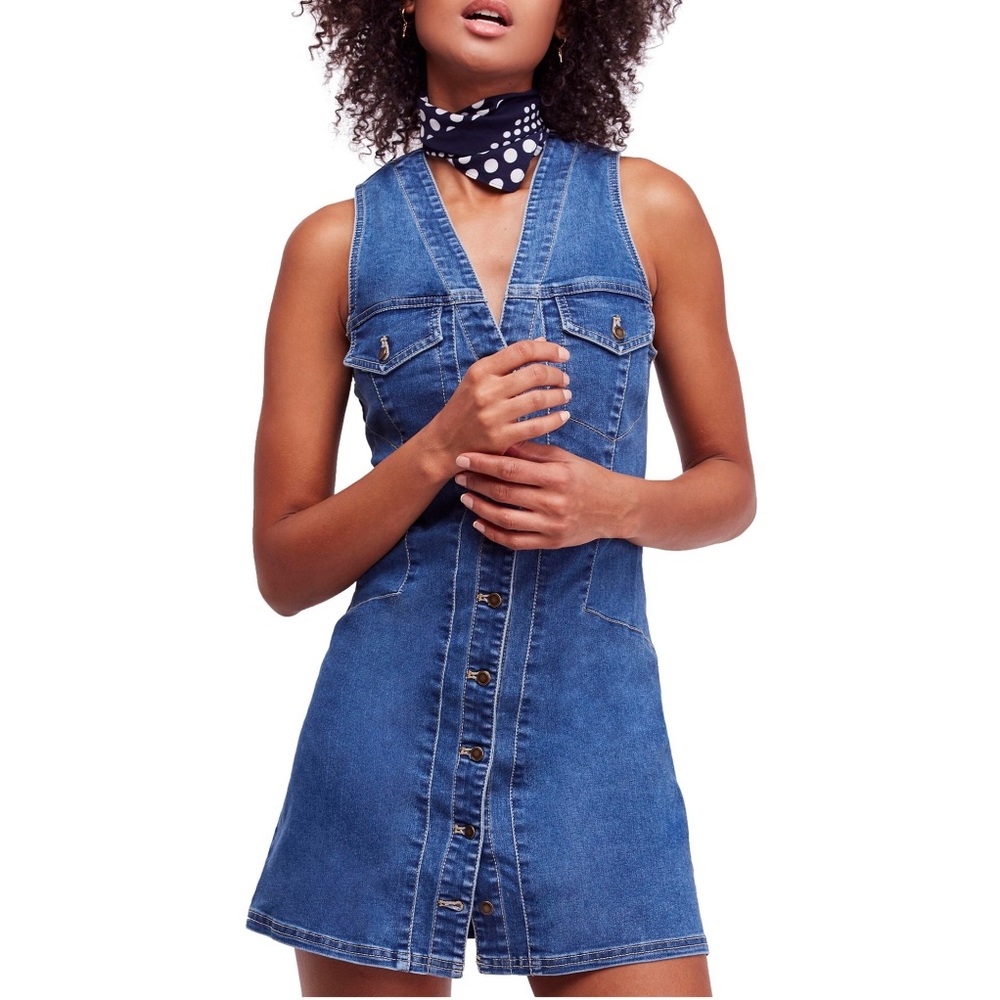 Free People | Denim Button Down Dress 6